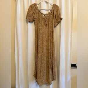 Neuflora Mustard Yellow Floral Dress: Size M